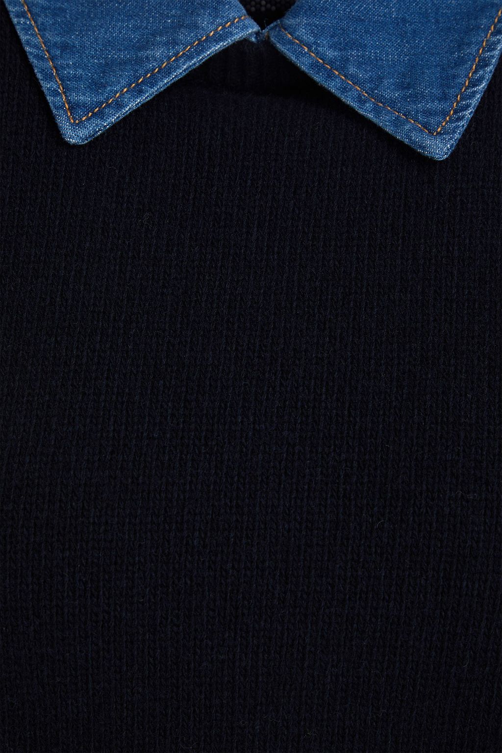 SANDRO Denim-trimmed wool-blend vest