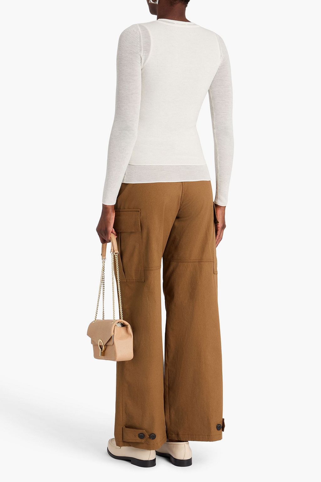 SANDRO Layered ribbed wool sweater