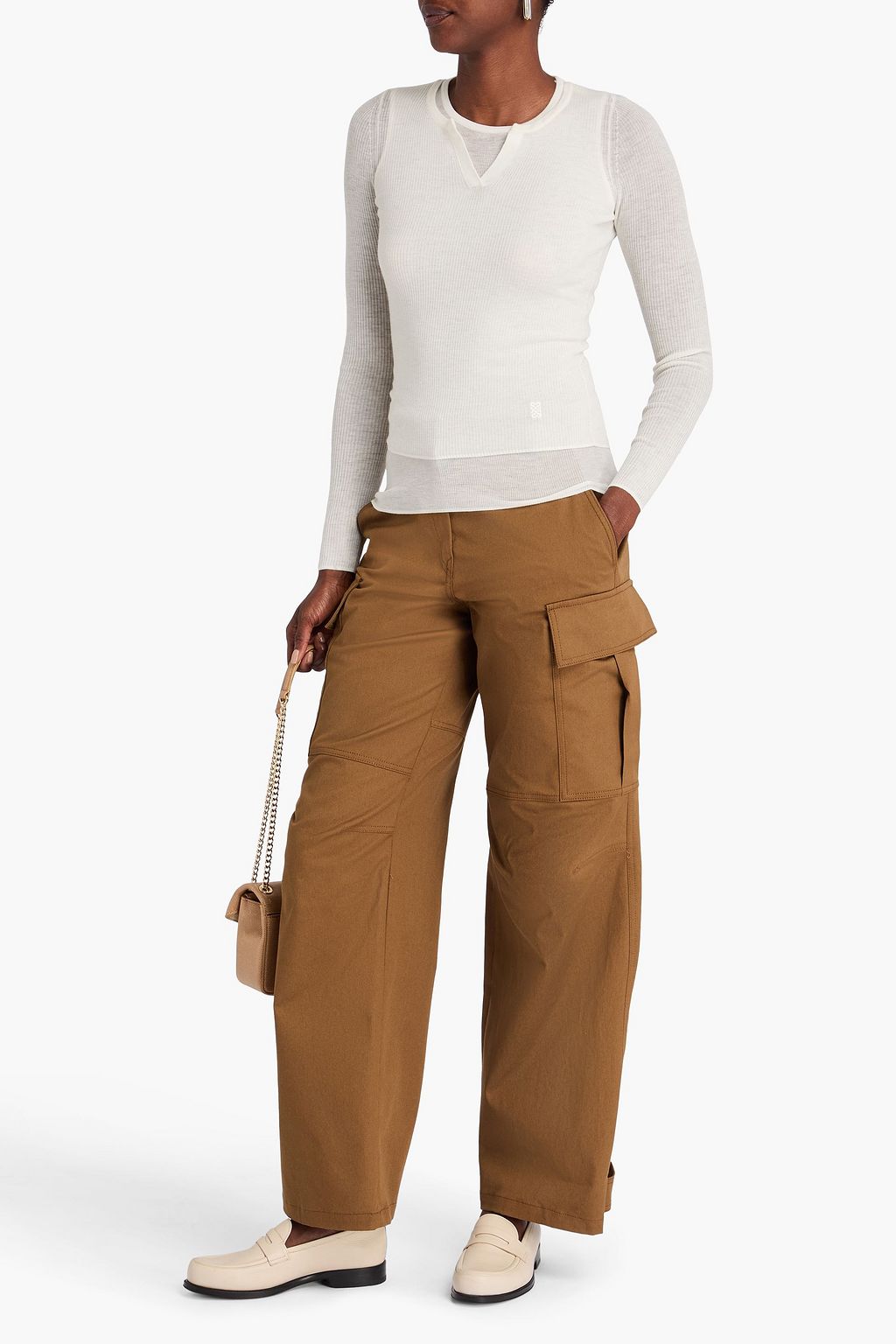 SANDRO Layered ribbed wool sweater