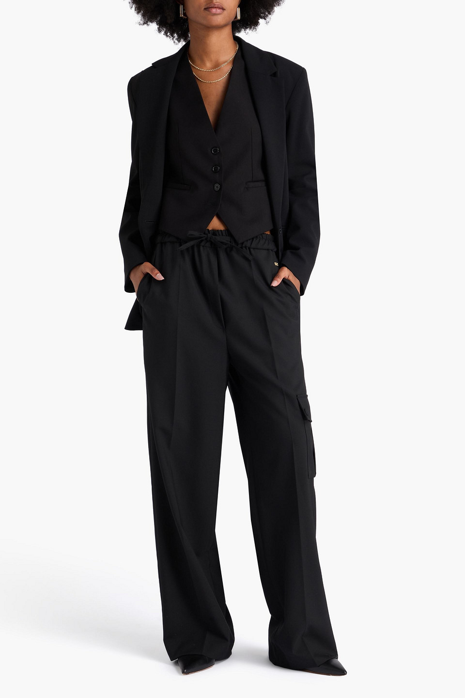  Sandro - Wool-blend Cargo Pants - Black - Fr 34 
