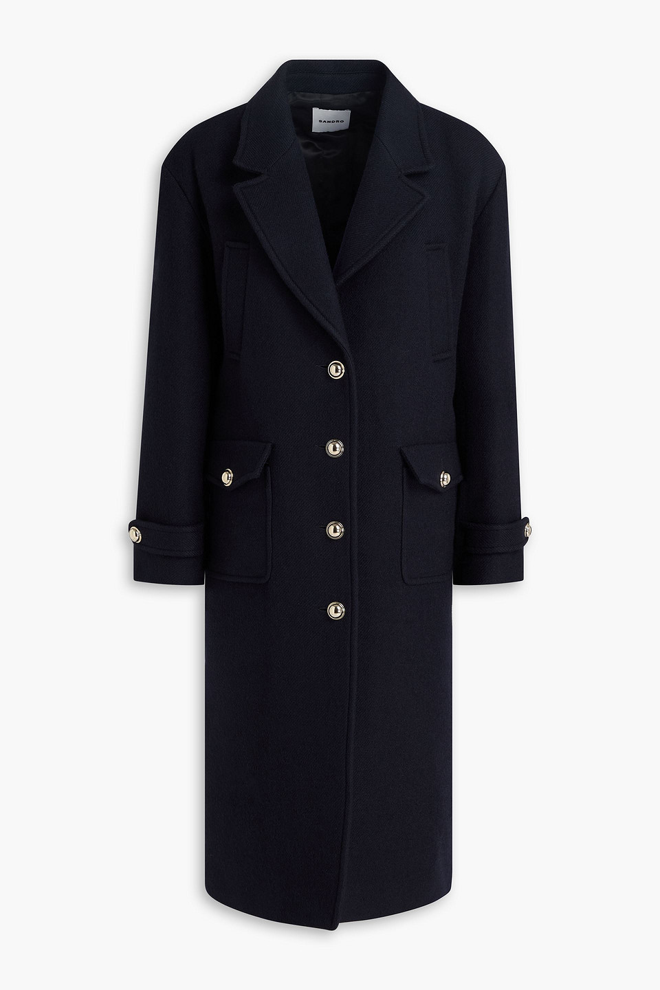Sandro Felt Coat In Blue