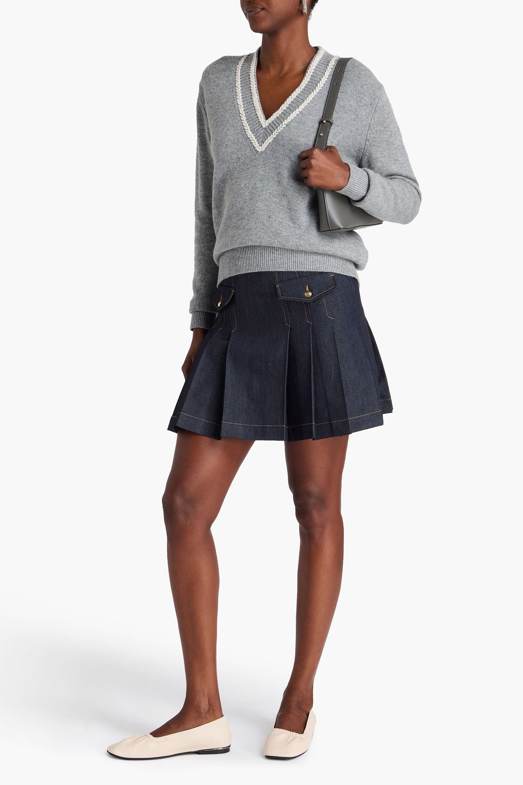 SANDRO Wool and cashmere-blend sweater