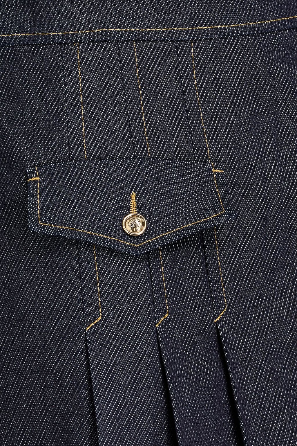 SANDRO Pleated denim mini skirt