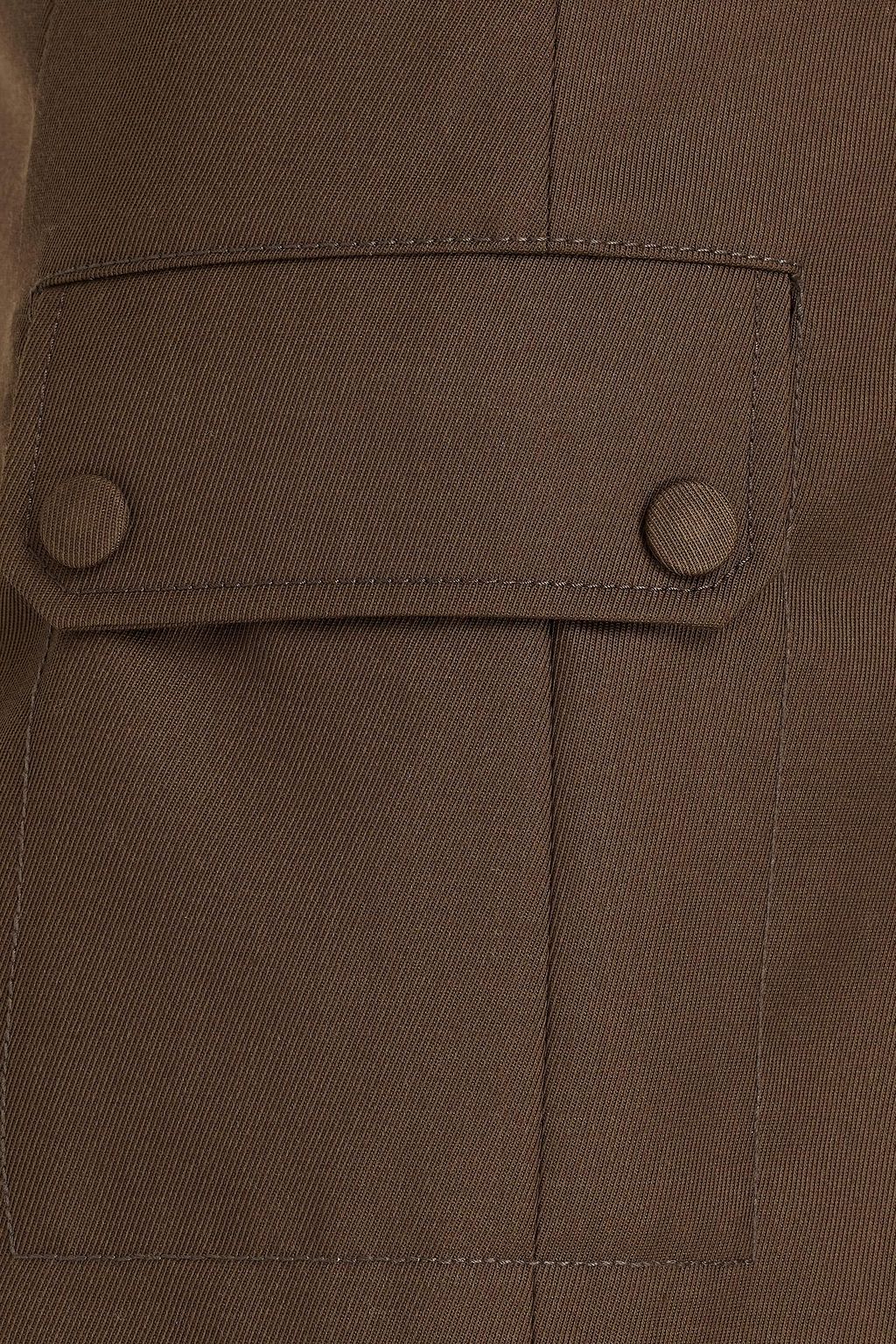SANDRO Pleated drill mini skirt