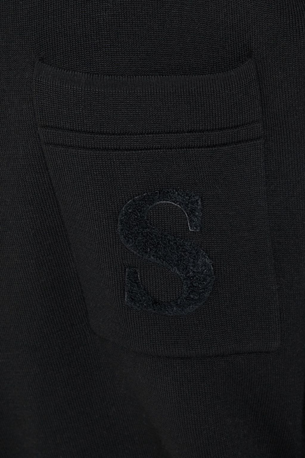 SANDRO Ruffled poplin-trimmed knitted sweater