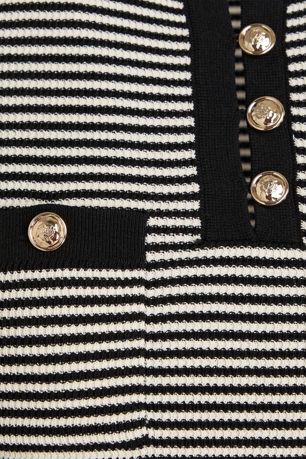 SANDRO Striped ribbed-knit top