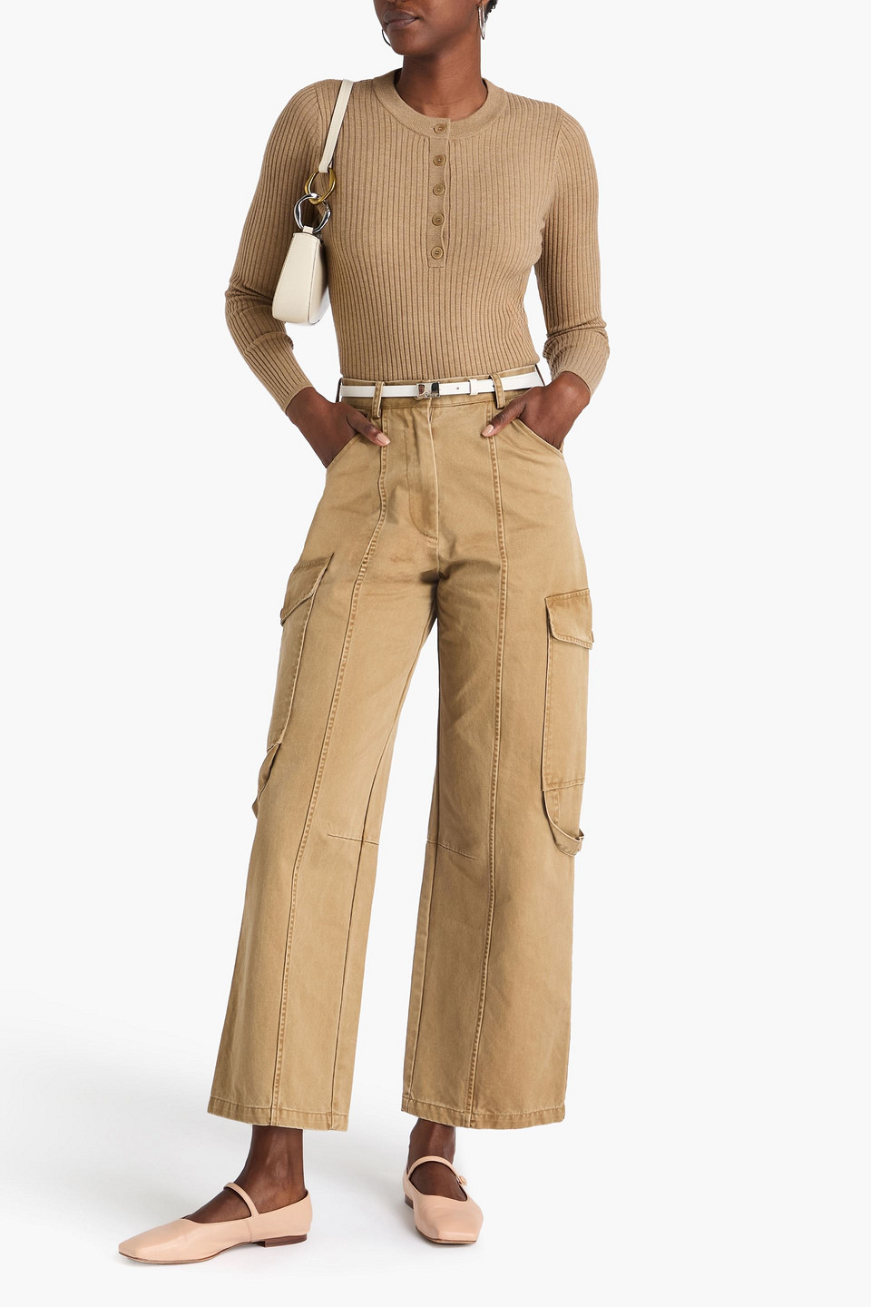  Sandro - Cargohose Aus Baumwoll-gabardine - Neutral - Fr 34 