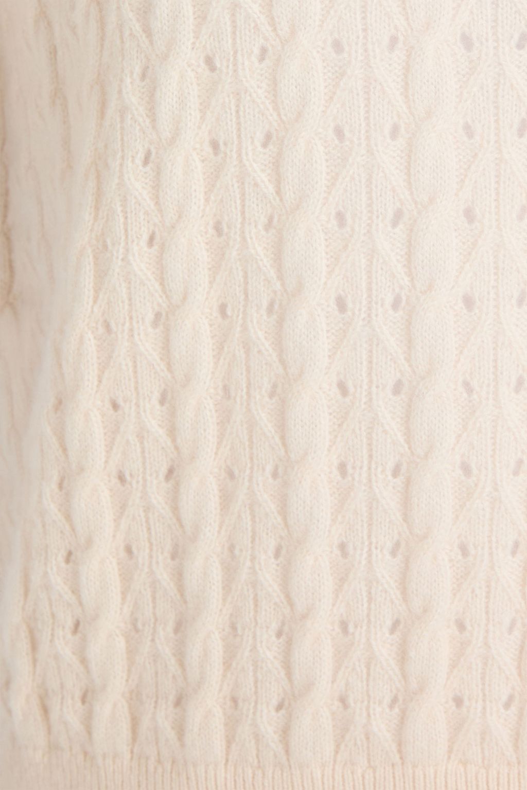SANDRO Cable-knit wool and cashmere-blend polo sweater