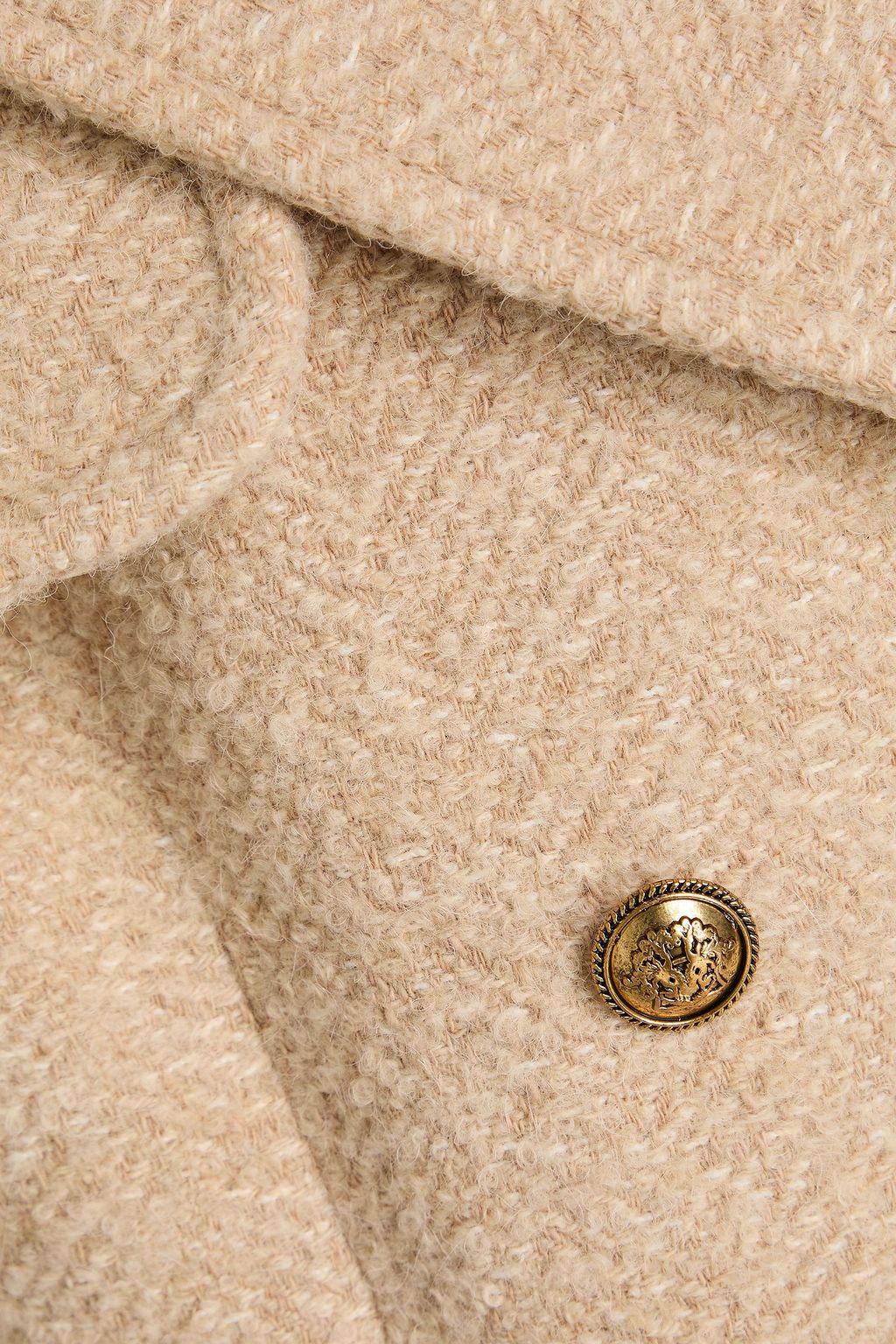 SANDRO Double-breasted bouclé-tweed coat