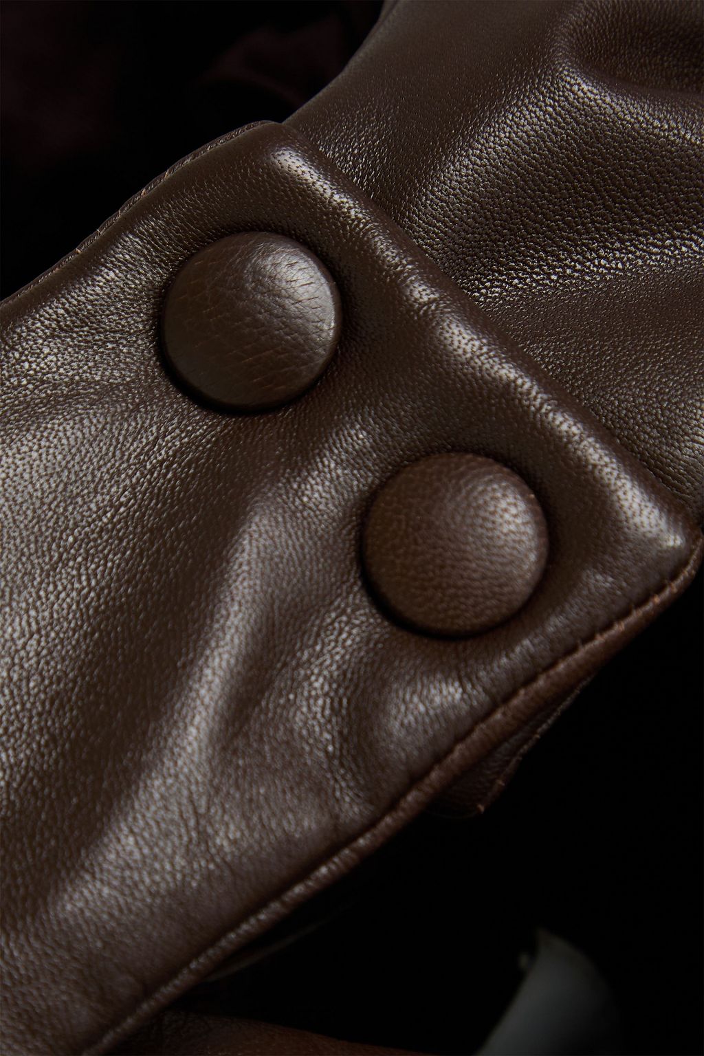 SANDRO Leather hooded jacket