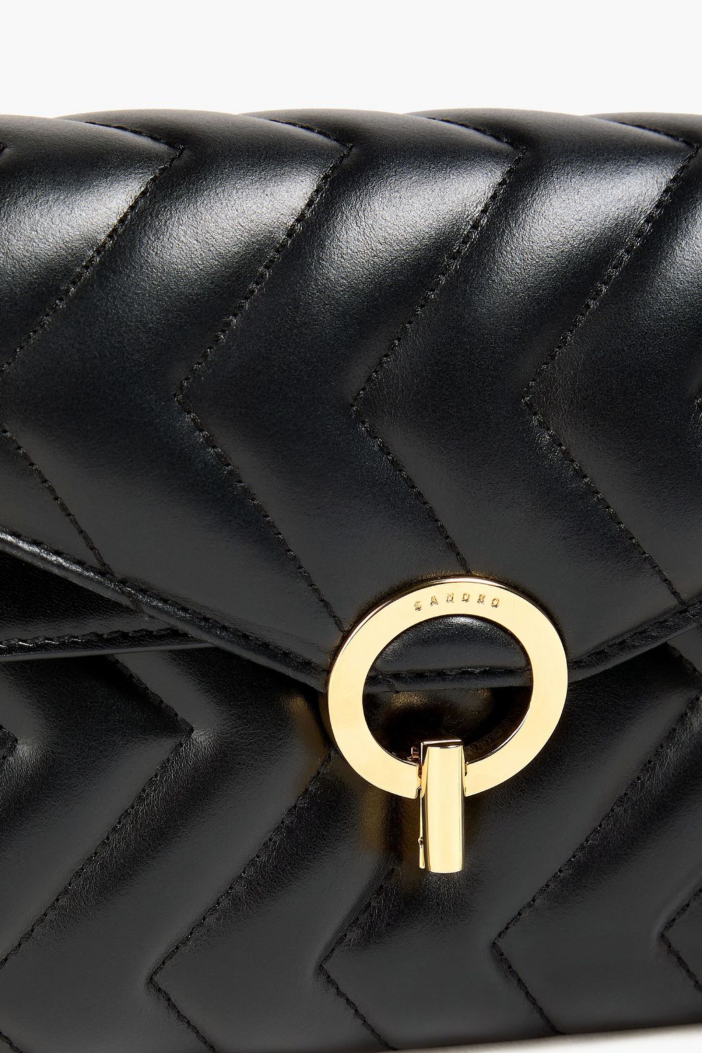 SANDRO Quilted leather cross-body bag