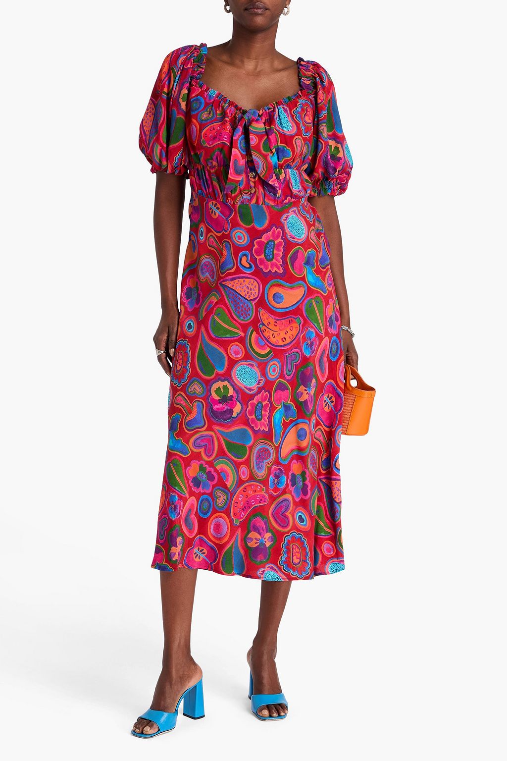 FARM RIO Lisa printed crepe midi dress