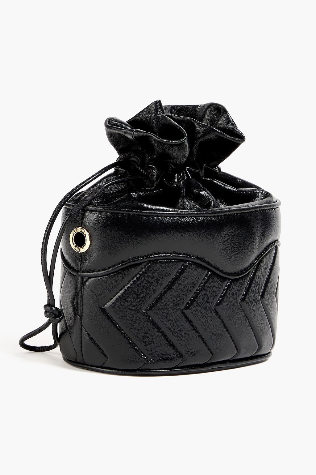 SANDRO Quilted leather bucket bag