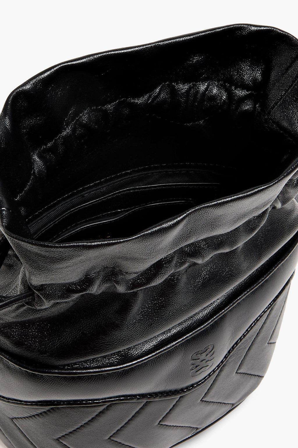 SANDRO Quilted leather bucket bag