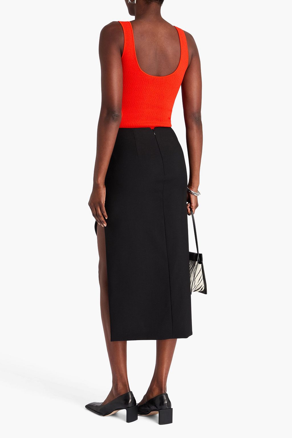 PROENZA SCHOULER Cutout fringed stretch-knit thong bodysuit