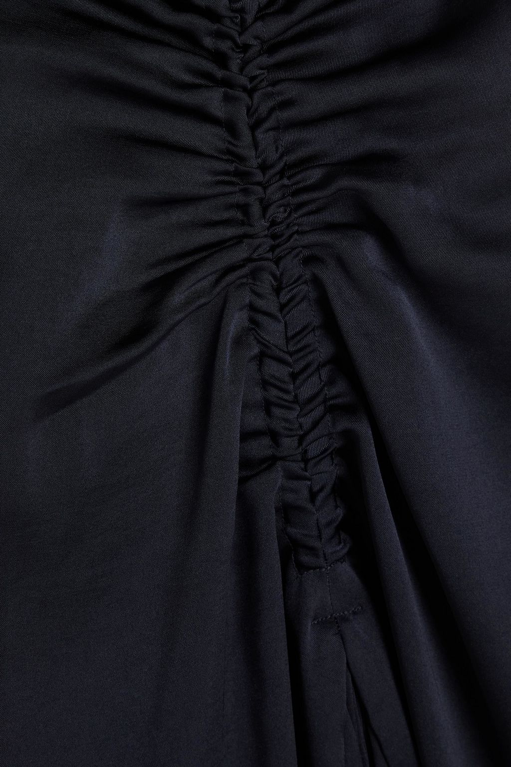 SANDRO Ruched satin-twill maxi dress