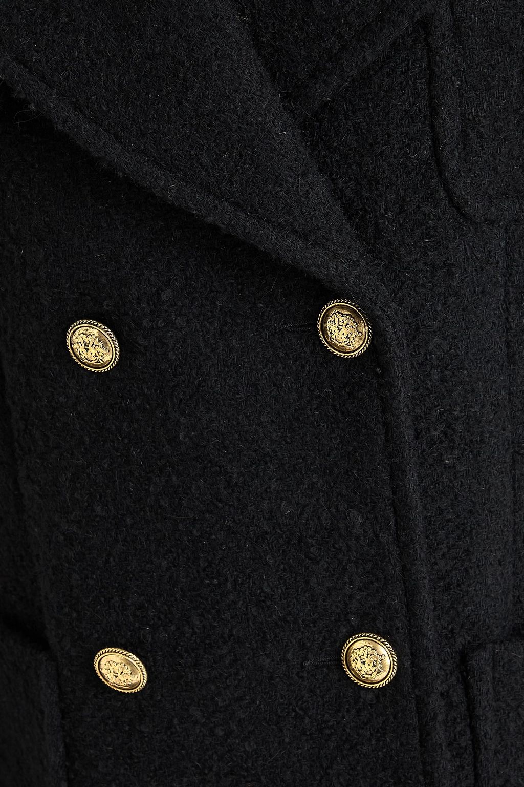 SANDRO Double-breasted bouclé-tweed coat