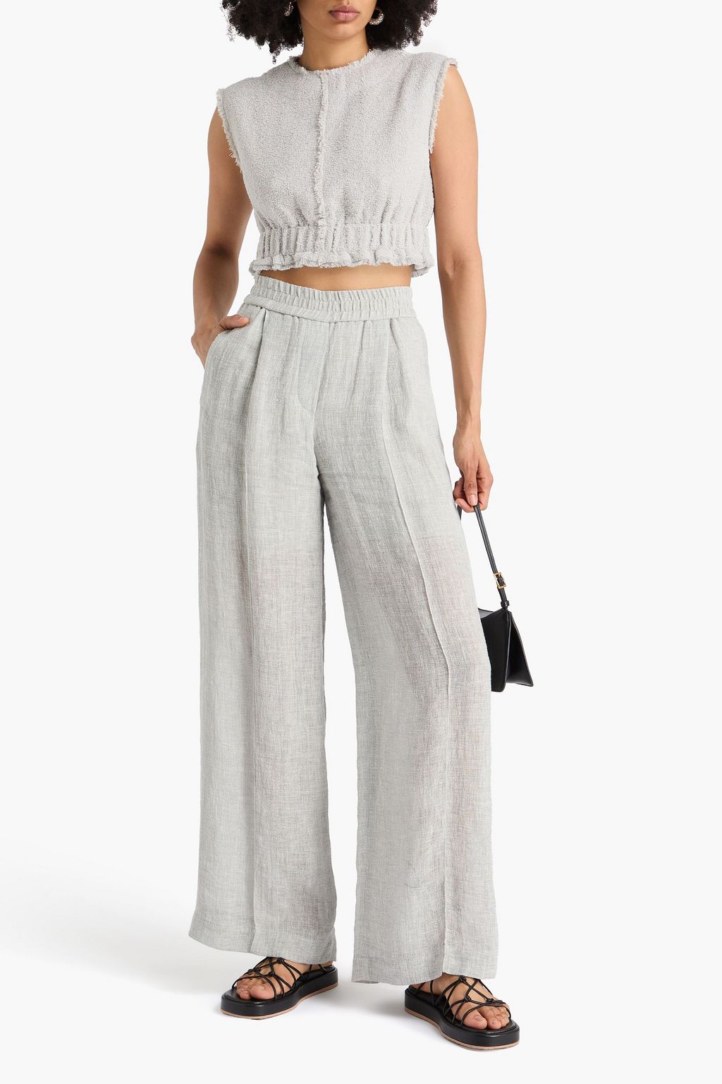 PROENZA SCHOULER Cropped cotton-blend tweed top
