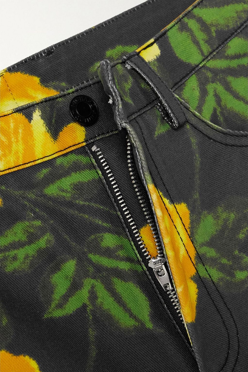 RICHARD QUINN Hoch sitzende Jeans mit geradem Bein und Blumenprint
