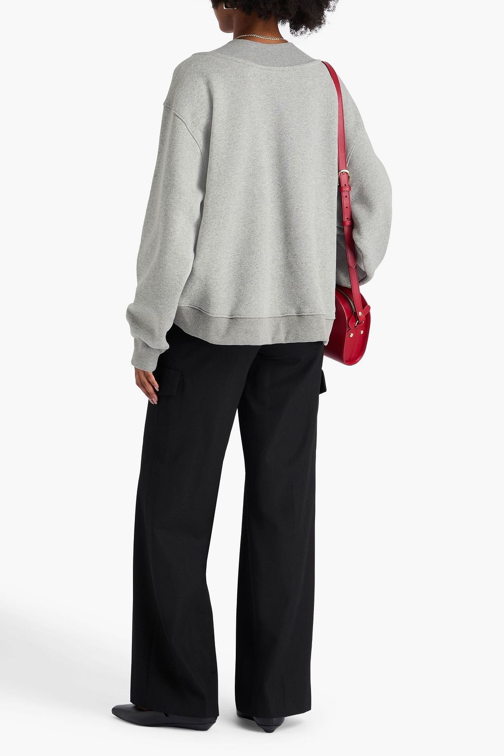 SANDRO Cotton-blend fleece sweatshirt