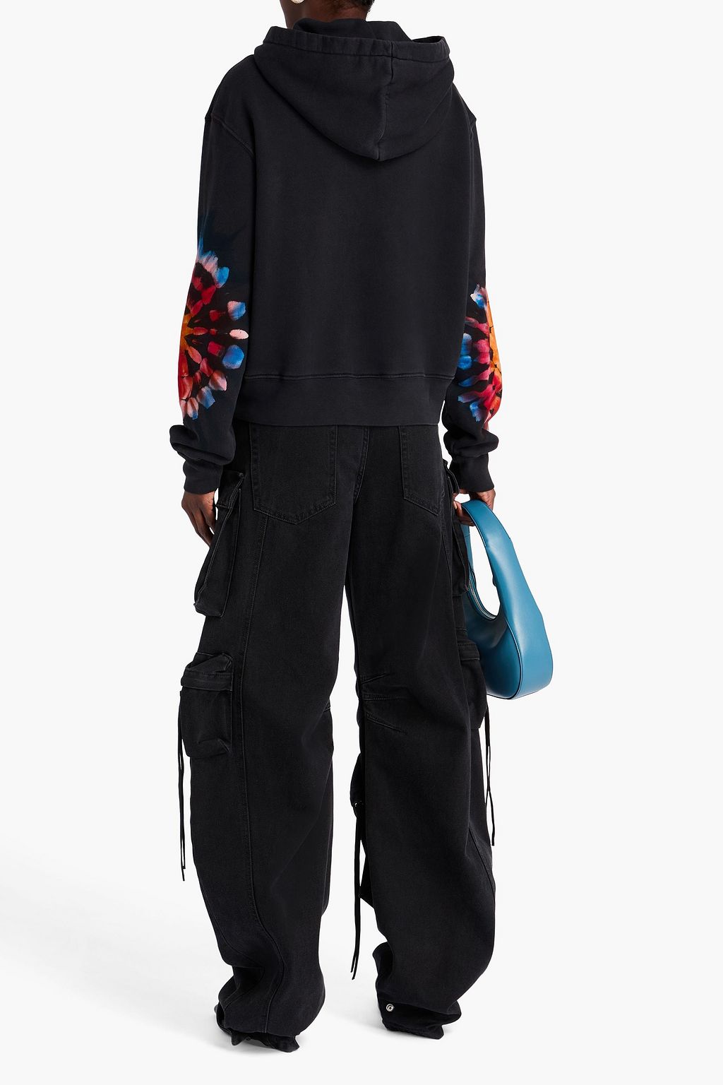 AMIRI Hoodie aus Baumwoll-Jersey mit Batikmuster und Stickerei