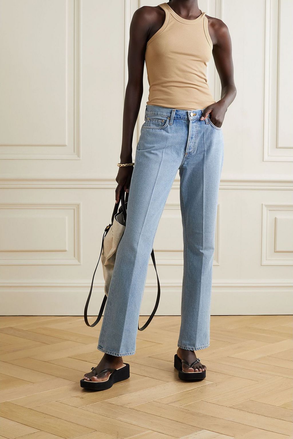 GOLDSIGN Hoch sitzende Bootcut-Jeans „The Nineties“
