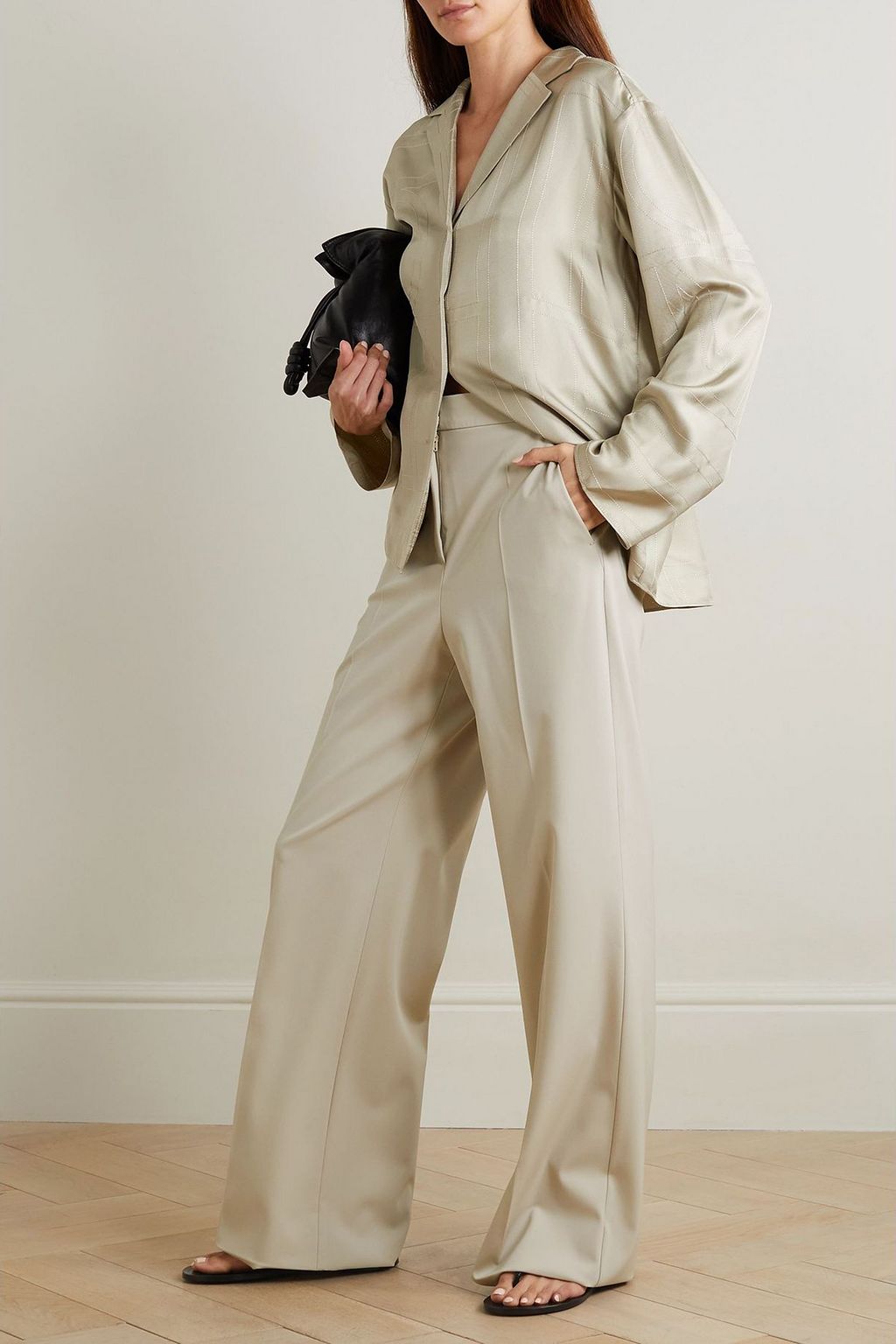 MAX MARA Pleated wool-blend wide-leg pants