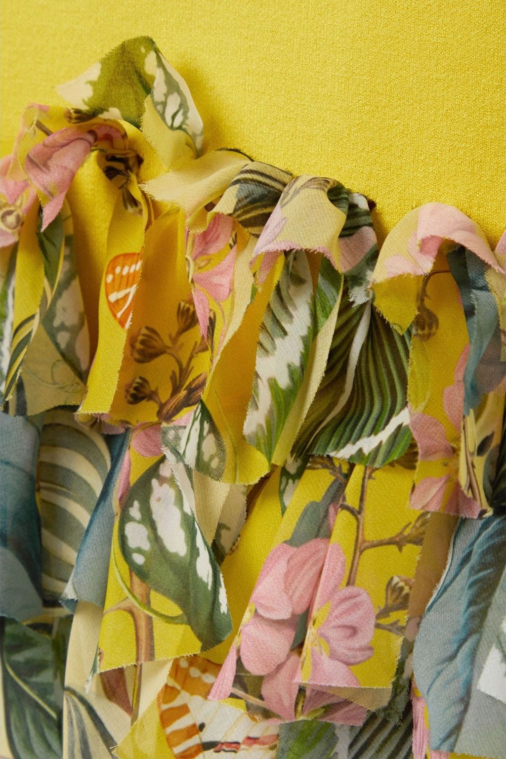 OSCAR DE LA RENTA Minikleid aus Stretch-Strick mit Chiffonbesätzen