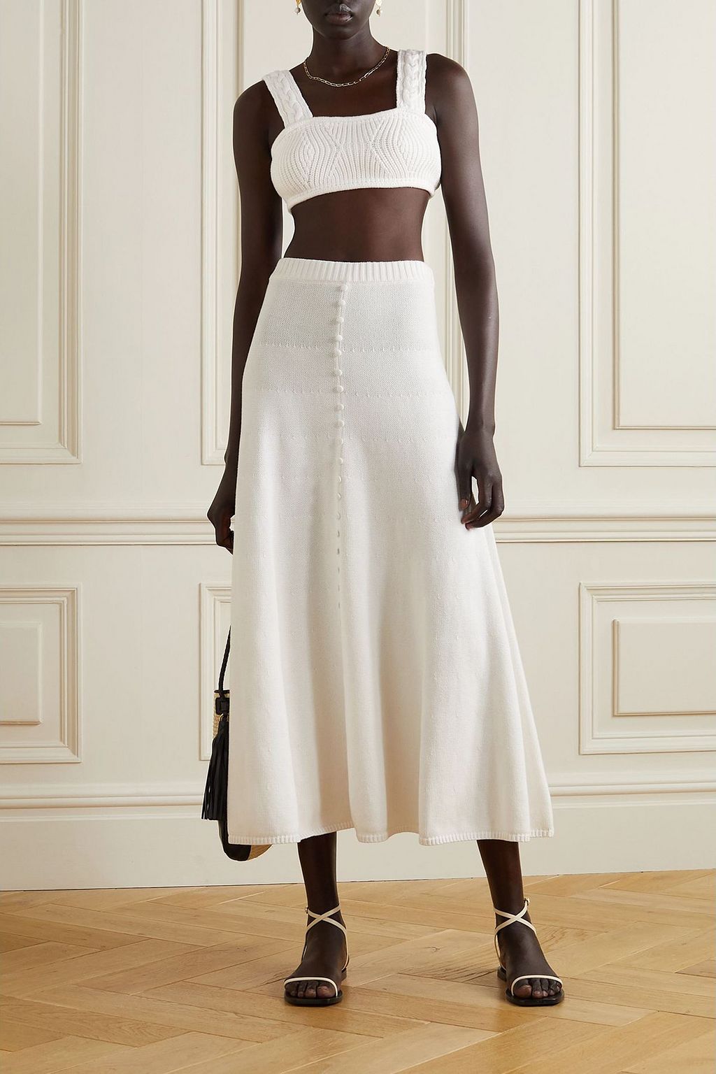 JOSLIN Emilia cropped ribbed cotton-blend bralette