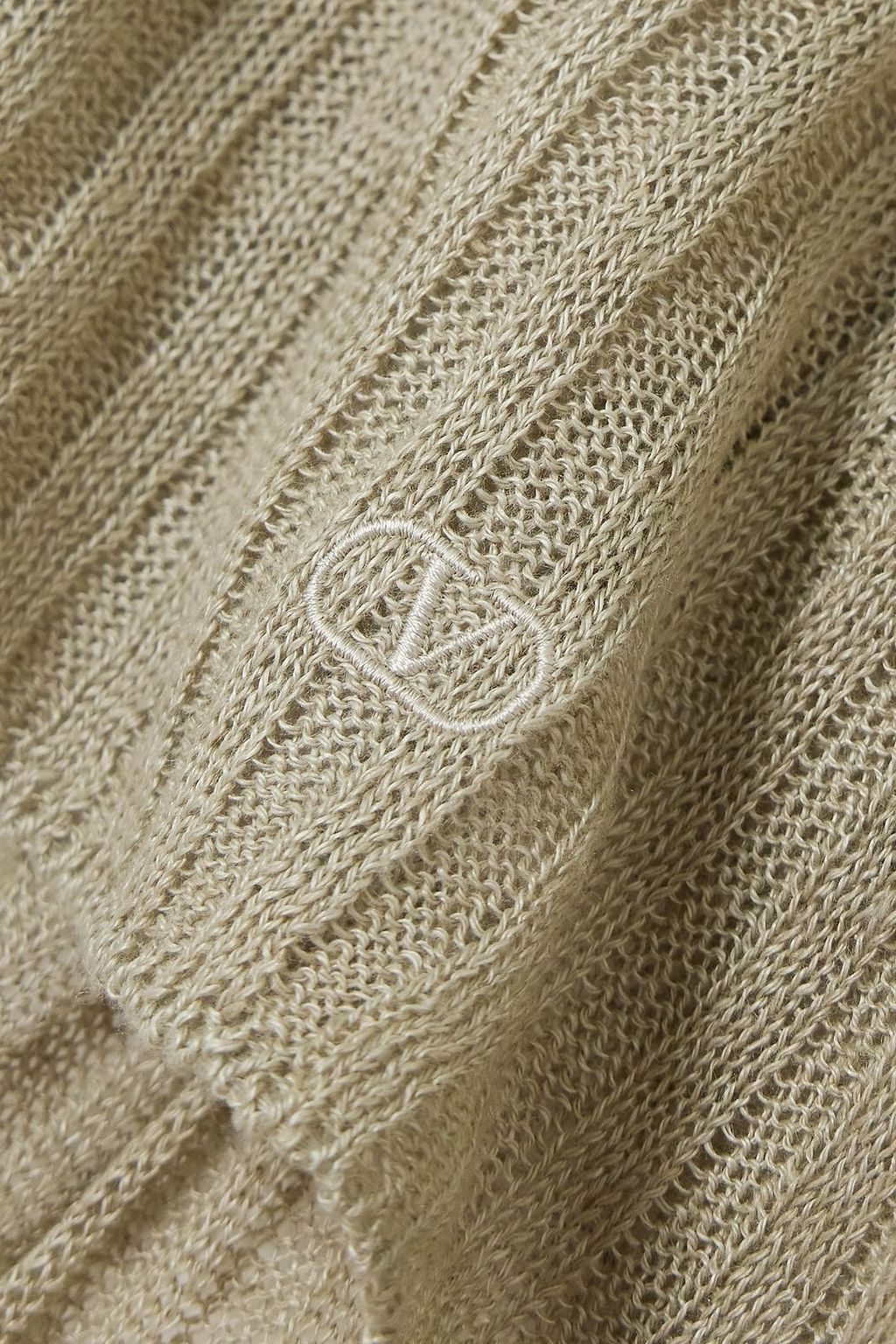 VALENTINO GARAVANI Ribbed-knit linen top