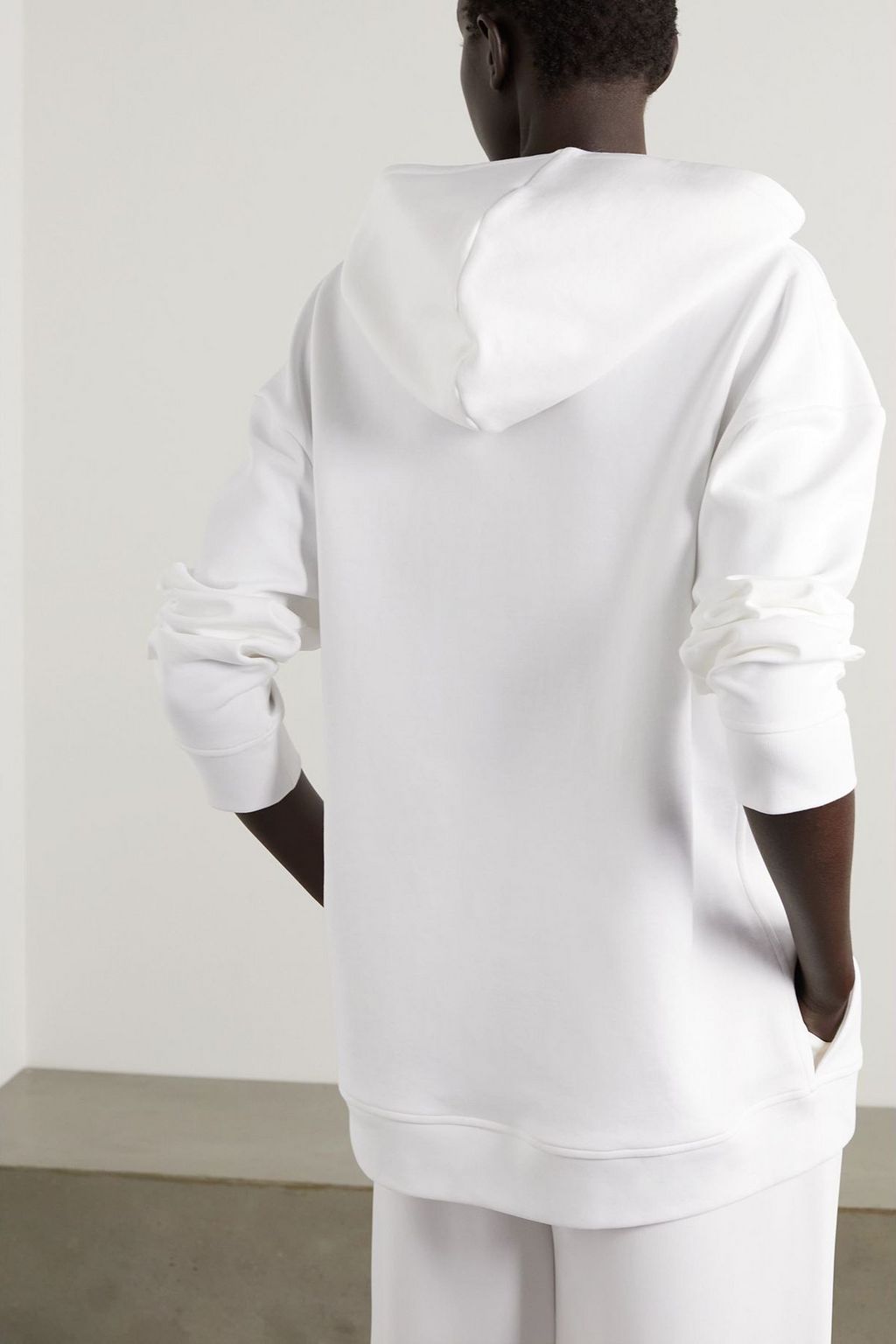 VALENTINO GARAVANI Rockstud embellished cotton-blend jersey hoodie