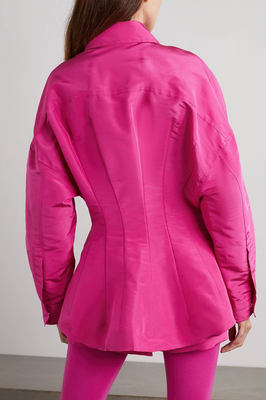 VALENTINO GARAVANI Silk-moiré mini shirt dress