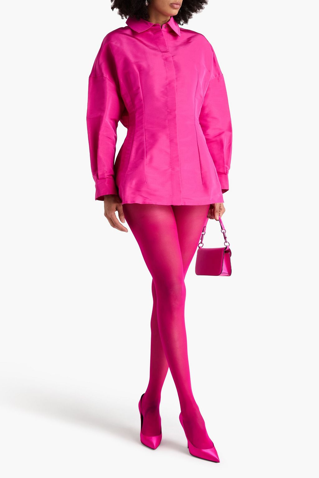 VALENTINO GARAVANI Silk-moiré mini shirt dress