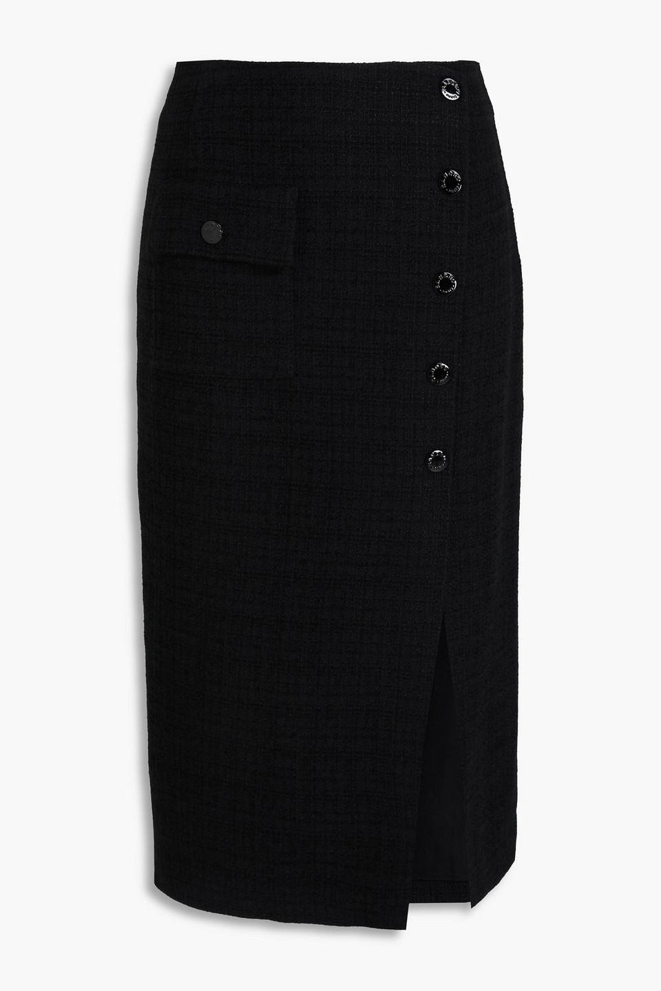 Sandro Tweed Midi Skirt In Black