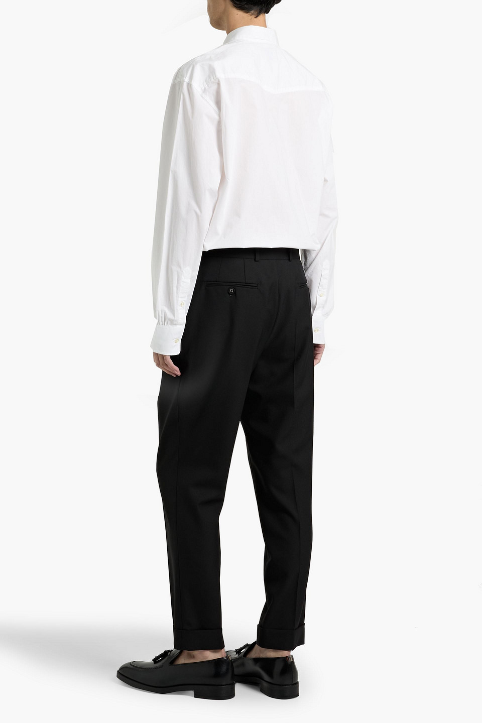 Officine Generale Pierre Tapered Wool Pants In Black