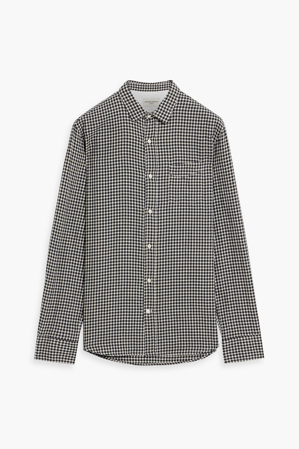 Officine Generale Lipp Checked Cotton-blend Shirt In Gray