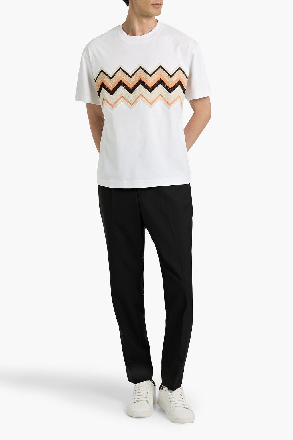 MISSONI Knit-paneled cotton-jersey T-shirt