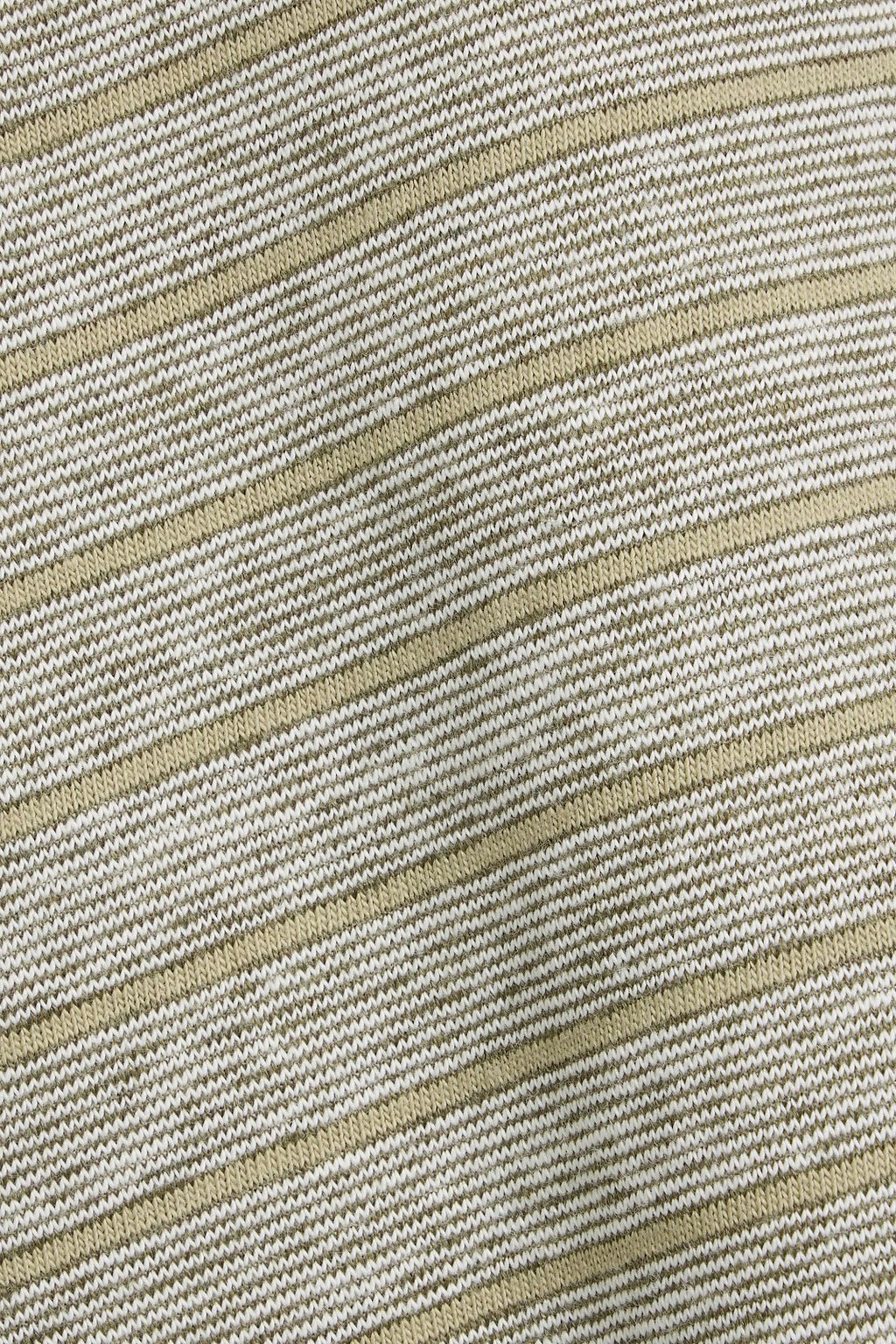 OFFICINE GÉNÉRALE Striped cotton and linen-blend t-shirt