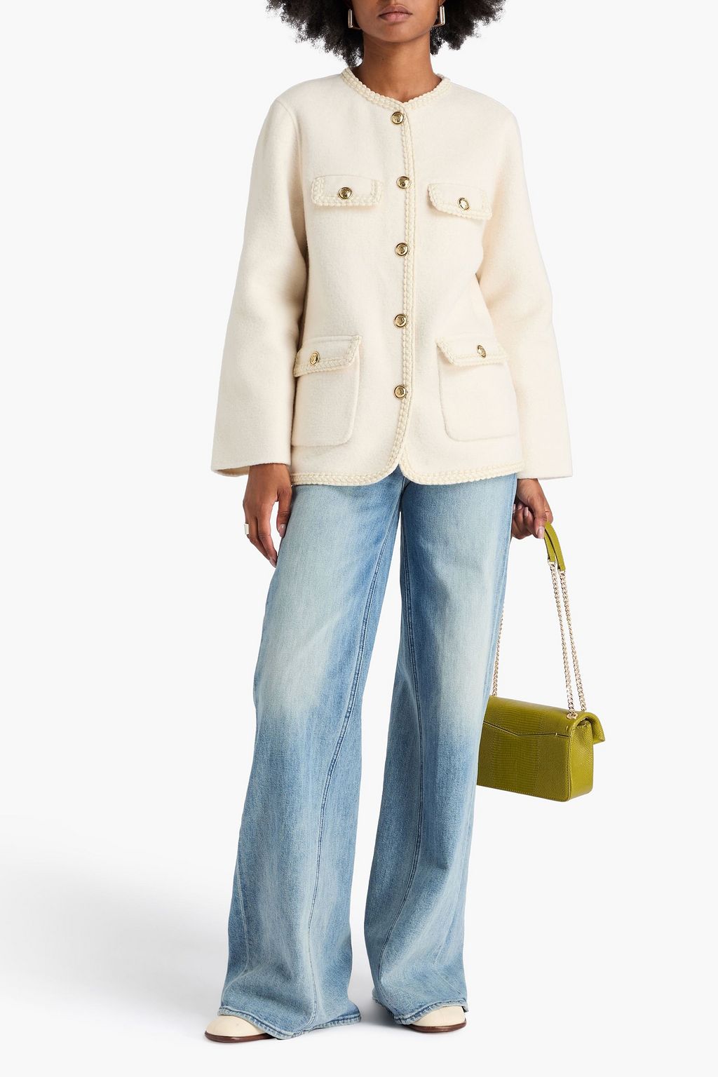 SANDRO Wool-blend felt jacket