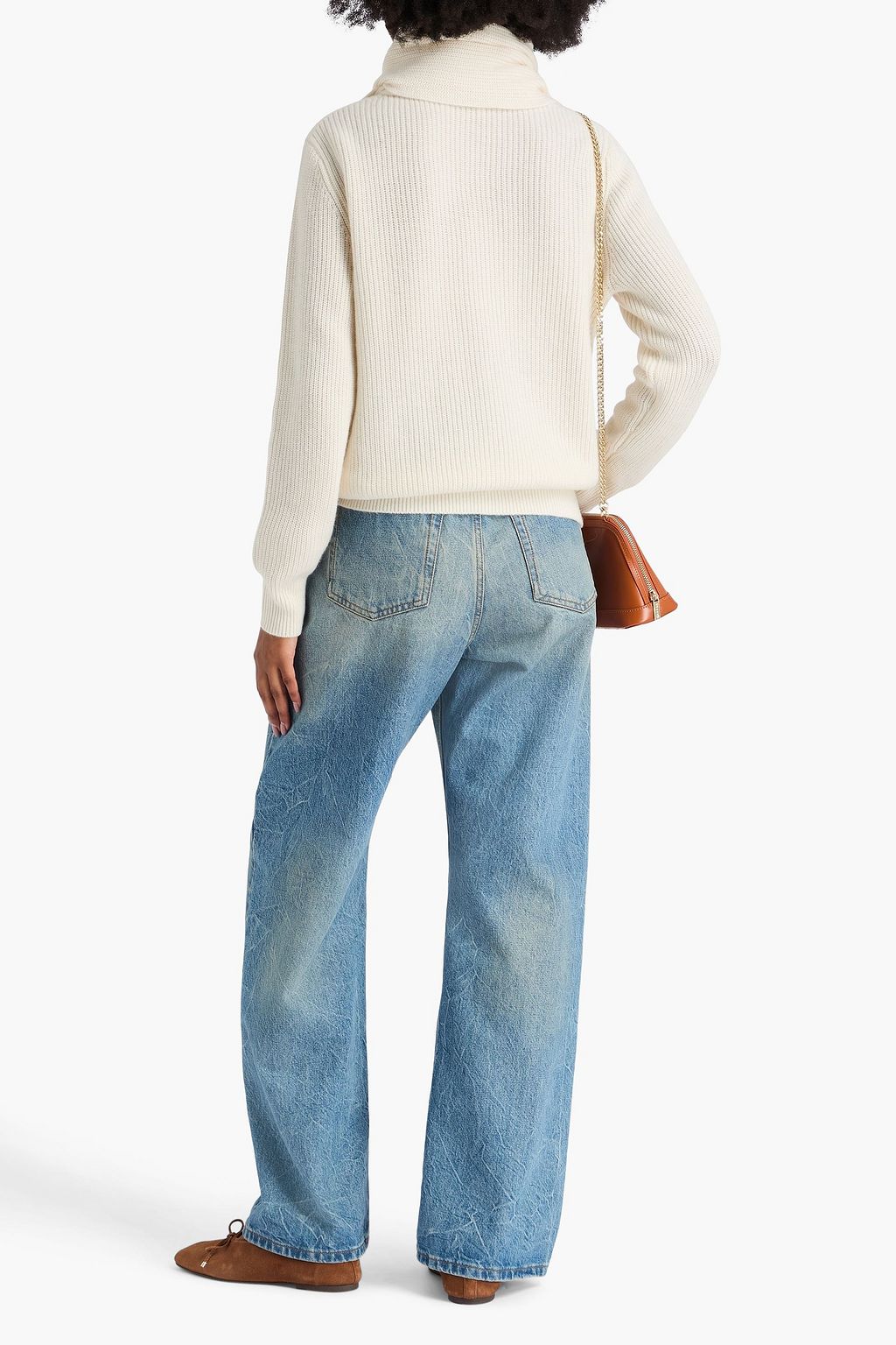 SANDRO Ribbed wool and cashmere-blend sweater