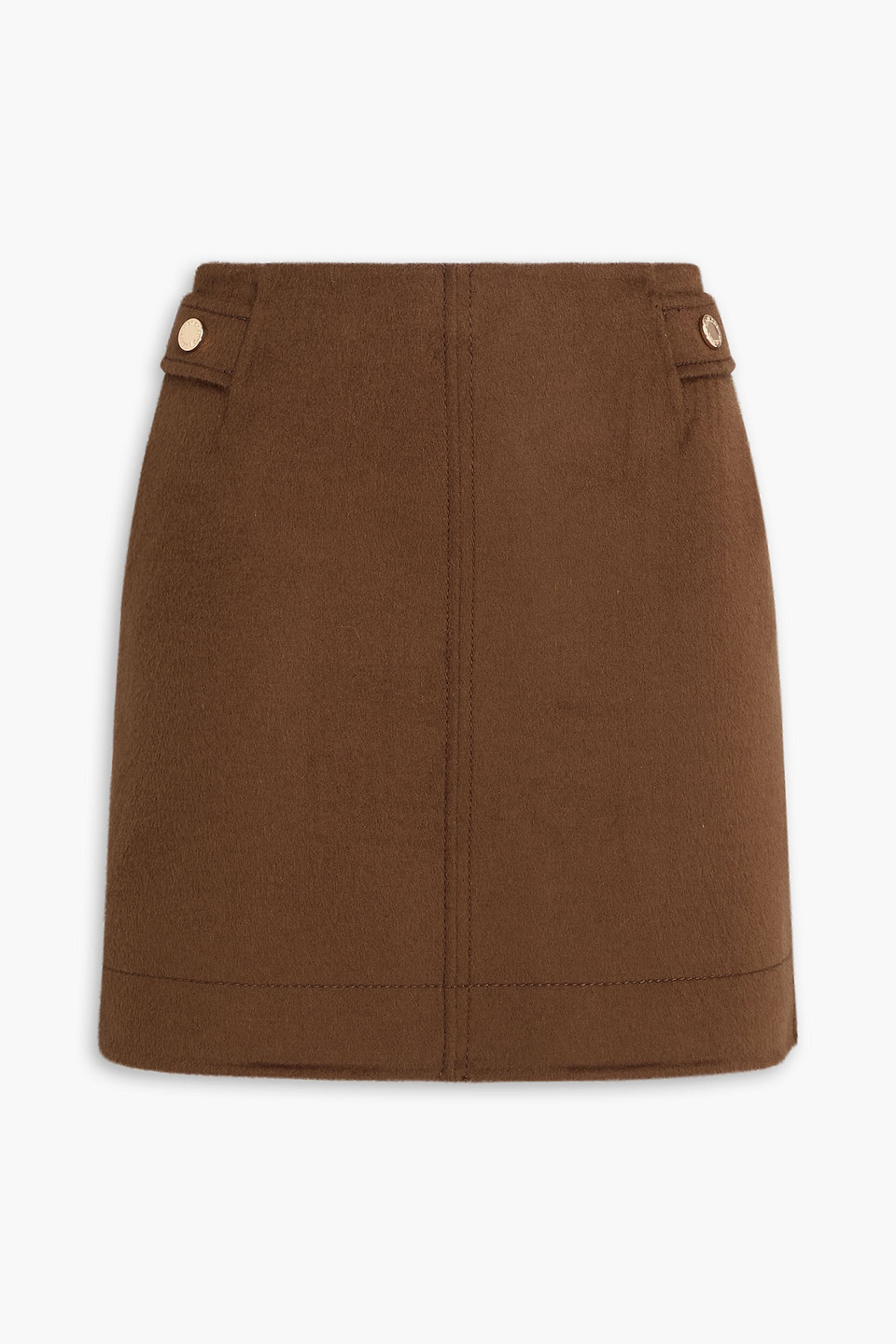 Sandro Brushed Wool-felt Mini Skirt In Brown