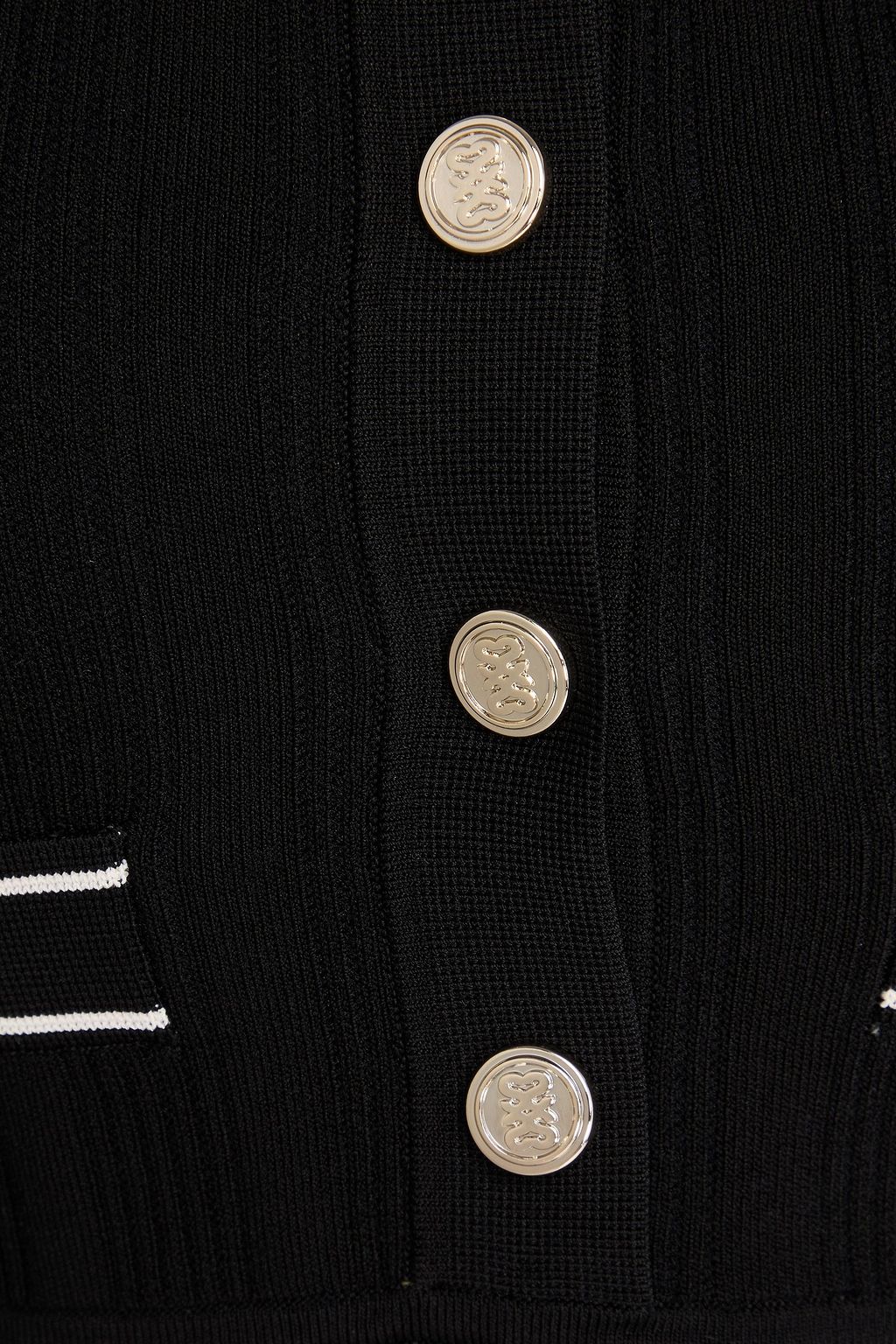 SANDRO Ribbed-knit midi shirt dress