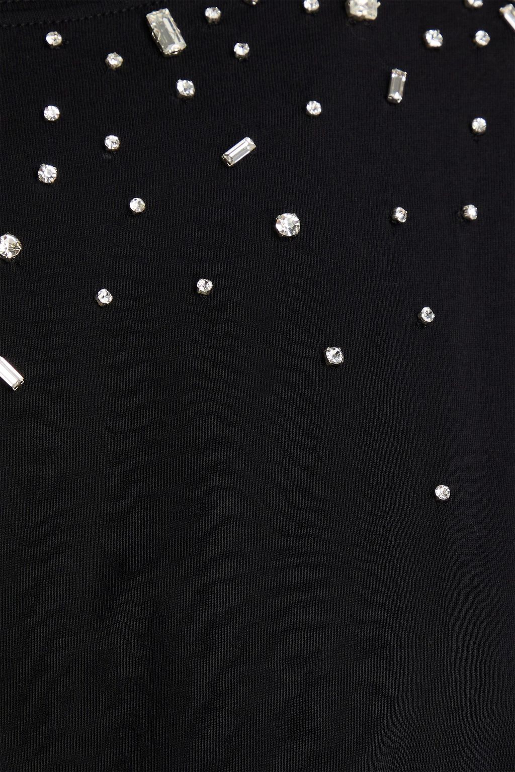 SANDRO Cropped crystal-embellished cotton-jersey top