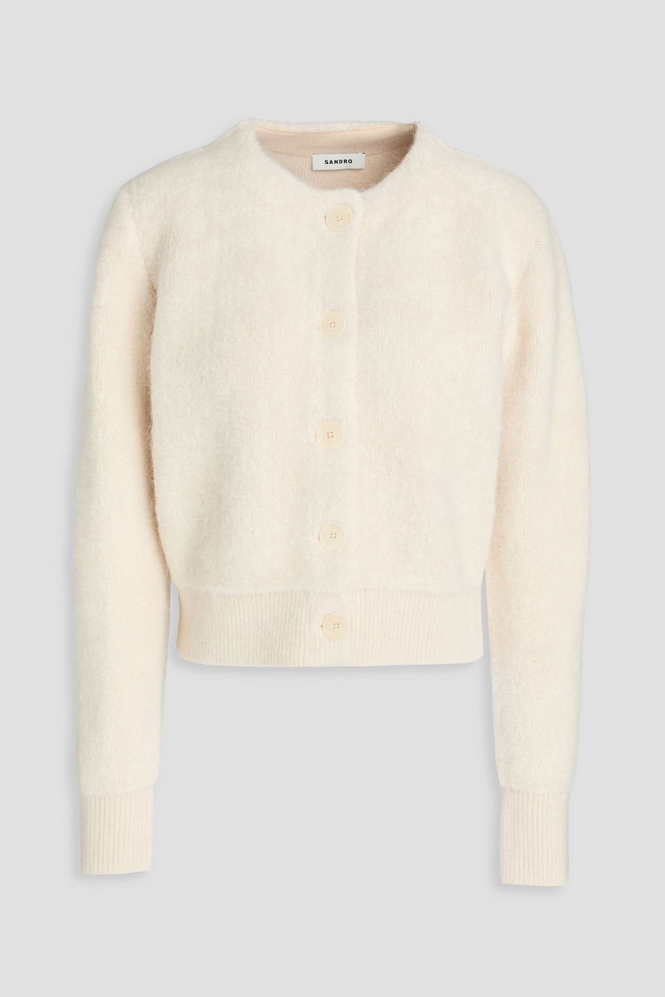 Sandro Bouclé-knit Cardigan In Neutral