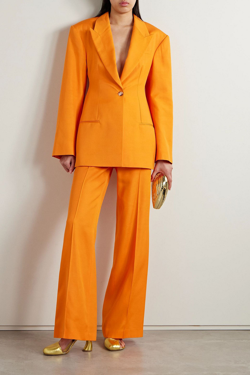 Stella Mccartney Oversized Single-breasted Blazer In Orange
