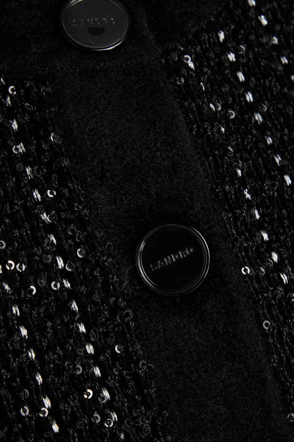 SANDRO Sequin-embellished velour mini dress