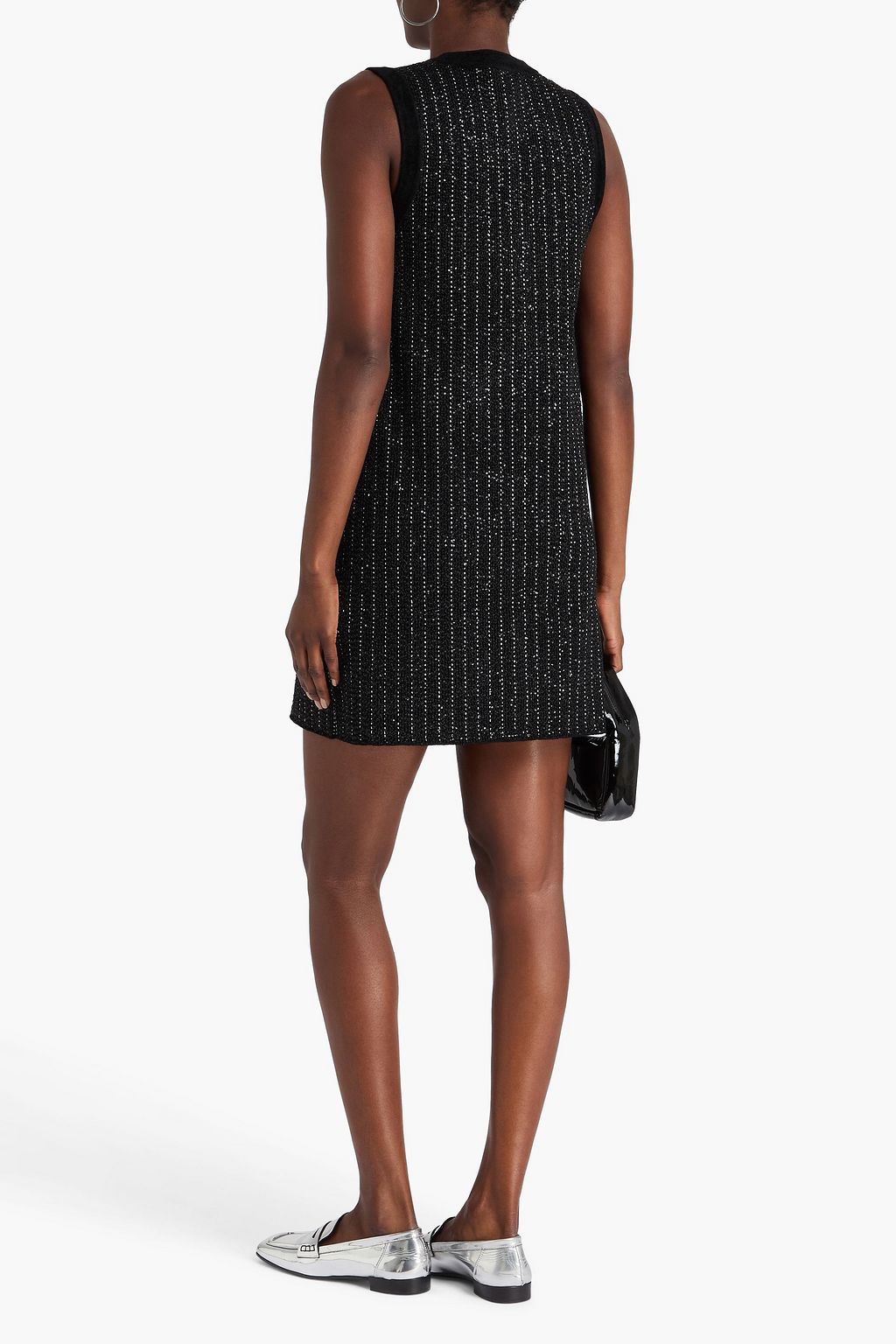SANDRO Sequin-embellished velour mini dress