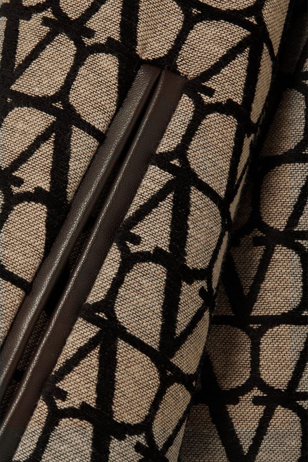VALENTINO GARAVANI Oversized leather-trimmed jacquard jacket