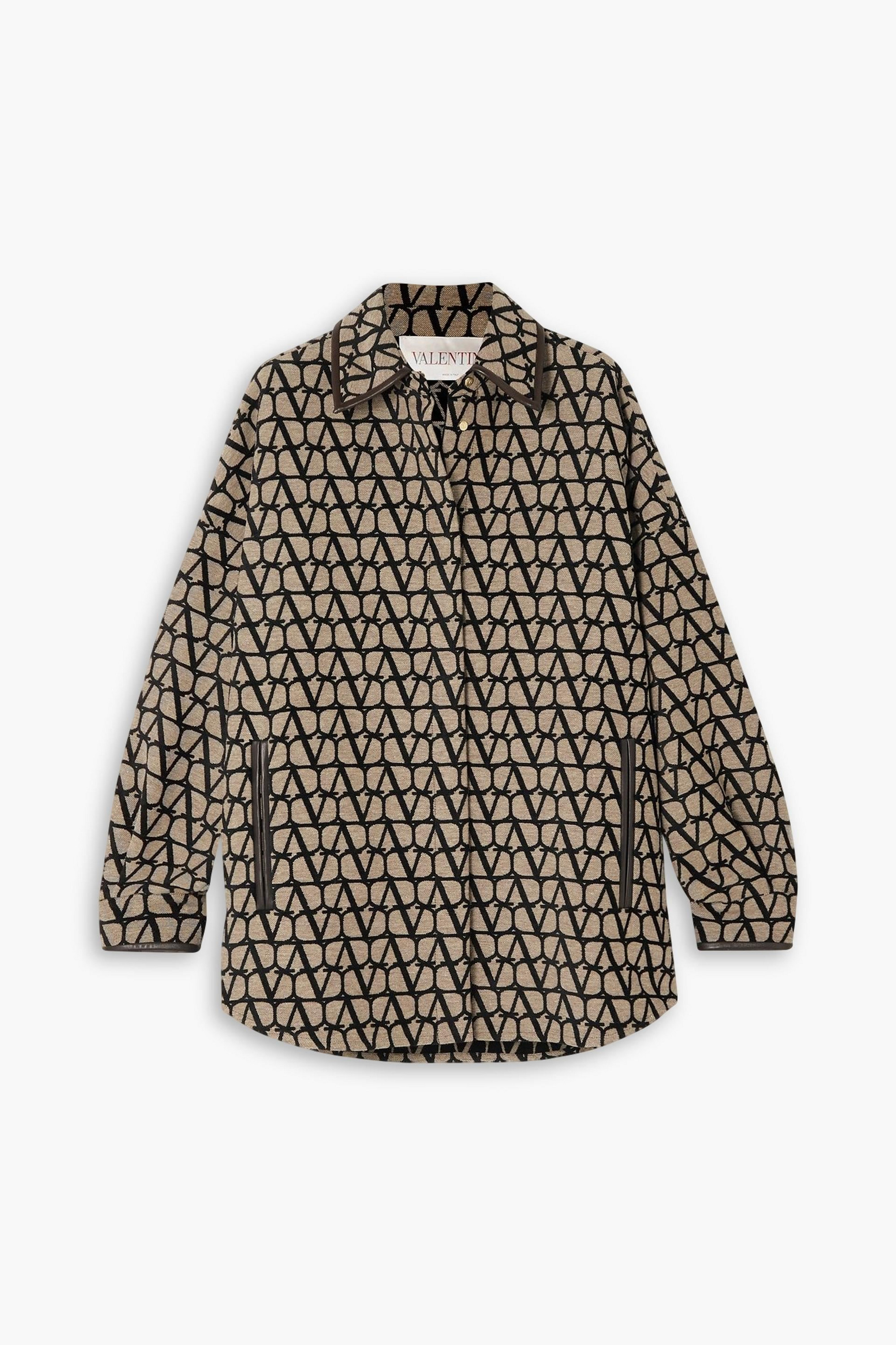 Valentino Garavani - Oversized leather-trimmed jacquard jacket | Plush