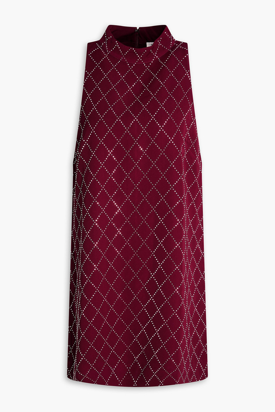 Sandro Crystal-embellished Jersey Mini Dress In Burgundy